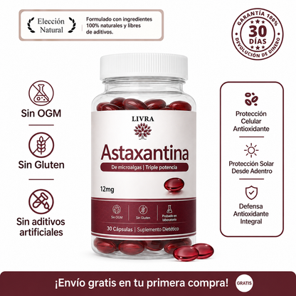 LIVRA® Astaxantina — Protección celular desde adentro.