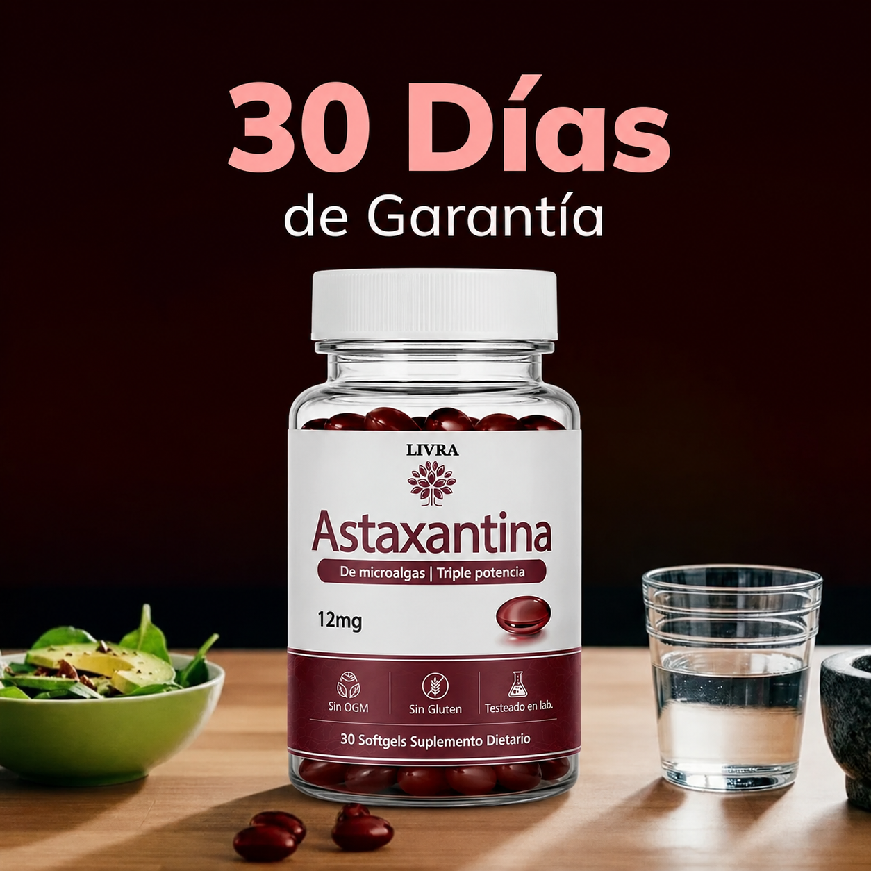 LIVRA® Astaxantina — Protección celular desde adentro.